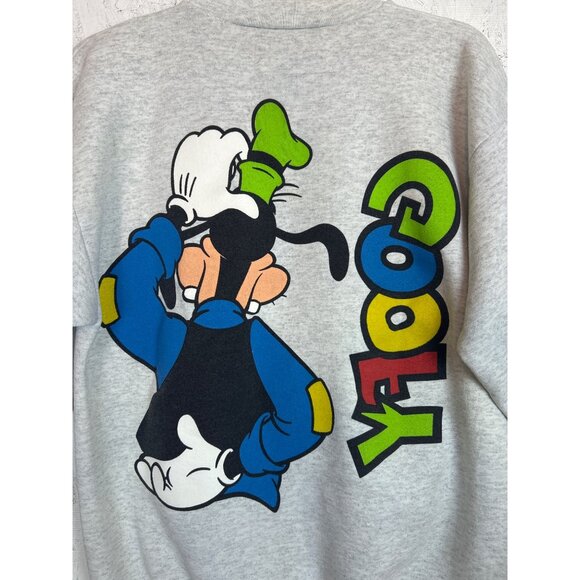 Vintage 90's Disney Originals Unisex M Goofy Sweatshirt Gray Crewneck Pullover - Picture 4 of 9